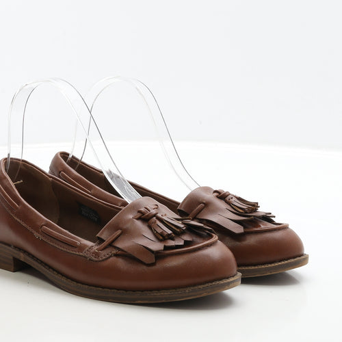 Marks and Spencer Womens Brown Leather Loafer Casual UK 3