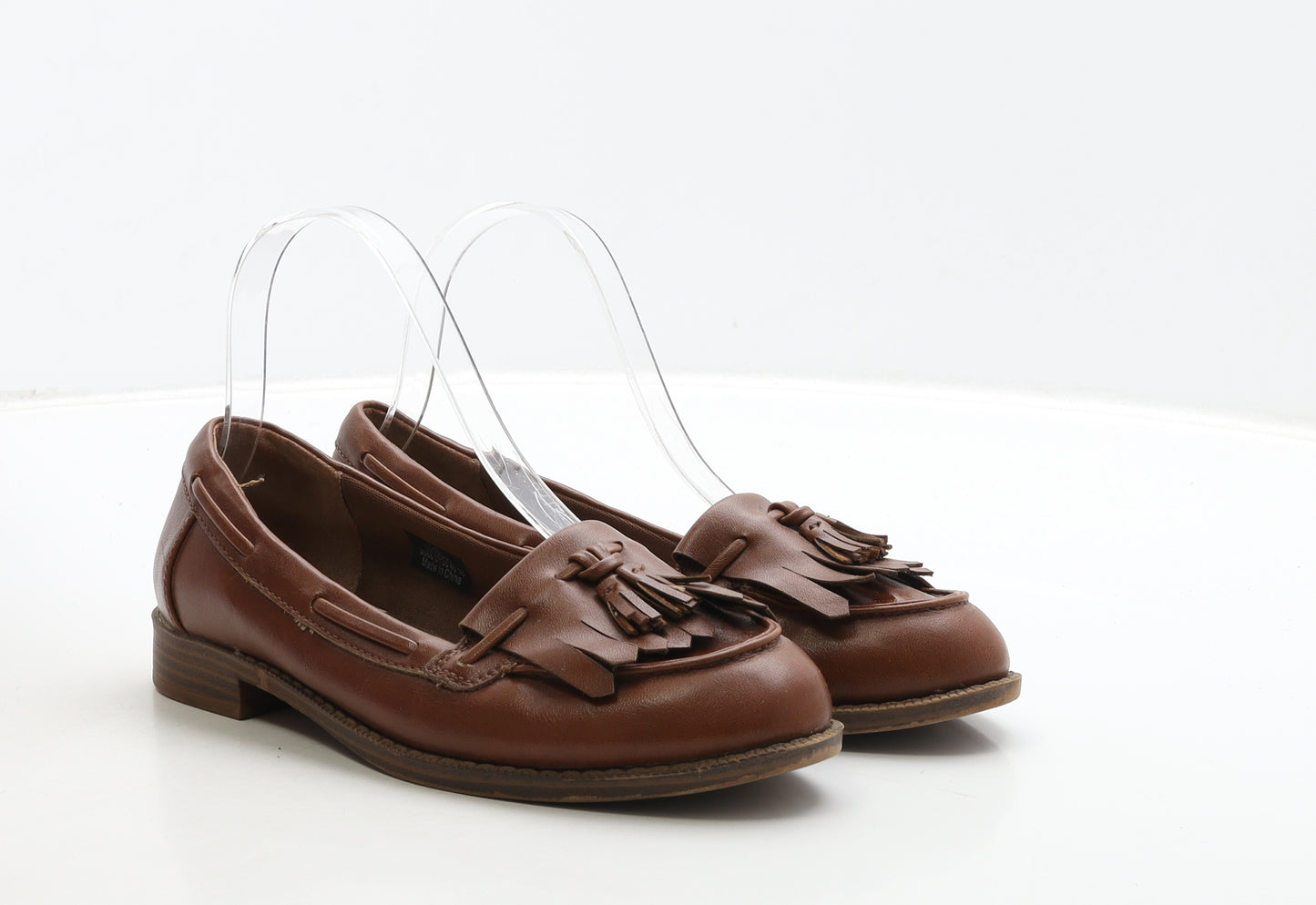 Marks and Spencer Womens Brown Leather Loafer Casual UK 3