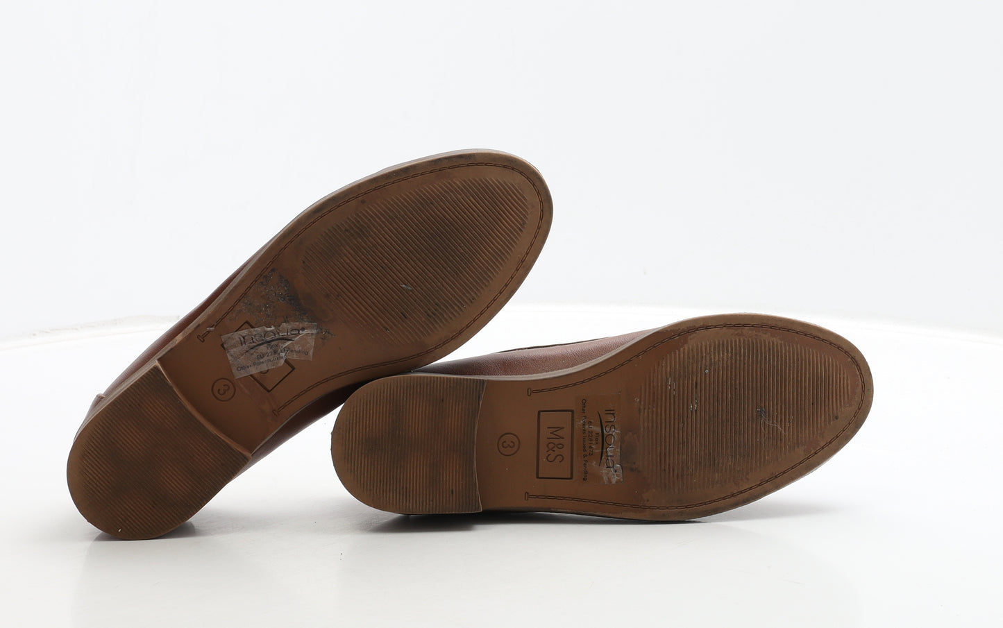 Marks and Spencer Womens Brown Leather Loafer Casual UK 3