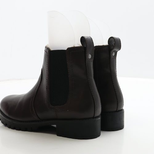 H&M Womens Brown Leather Chelsea Boot UK 5 38