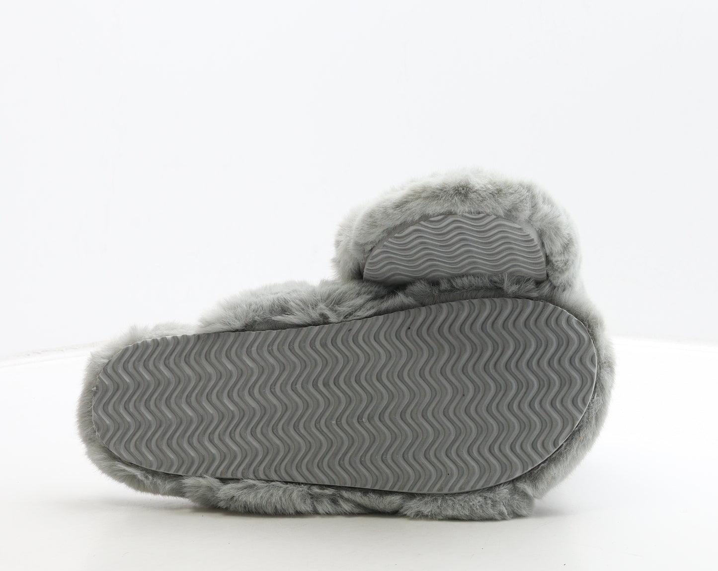 NEXT Womens Grey Polyester Slip On Slipper UK 41 - Fluffy Detail