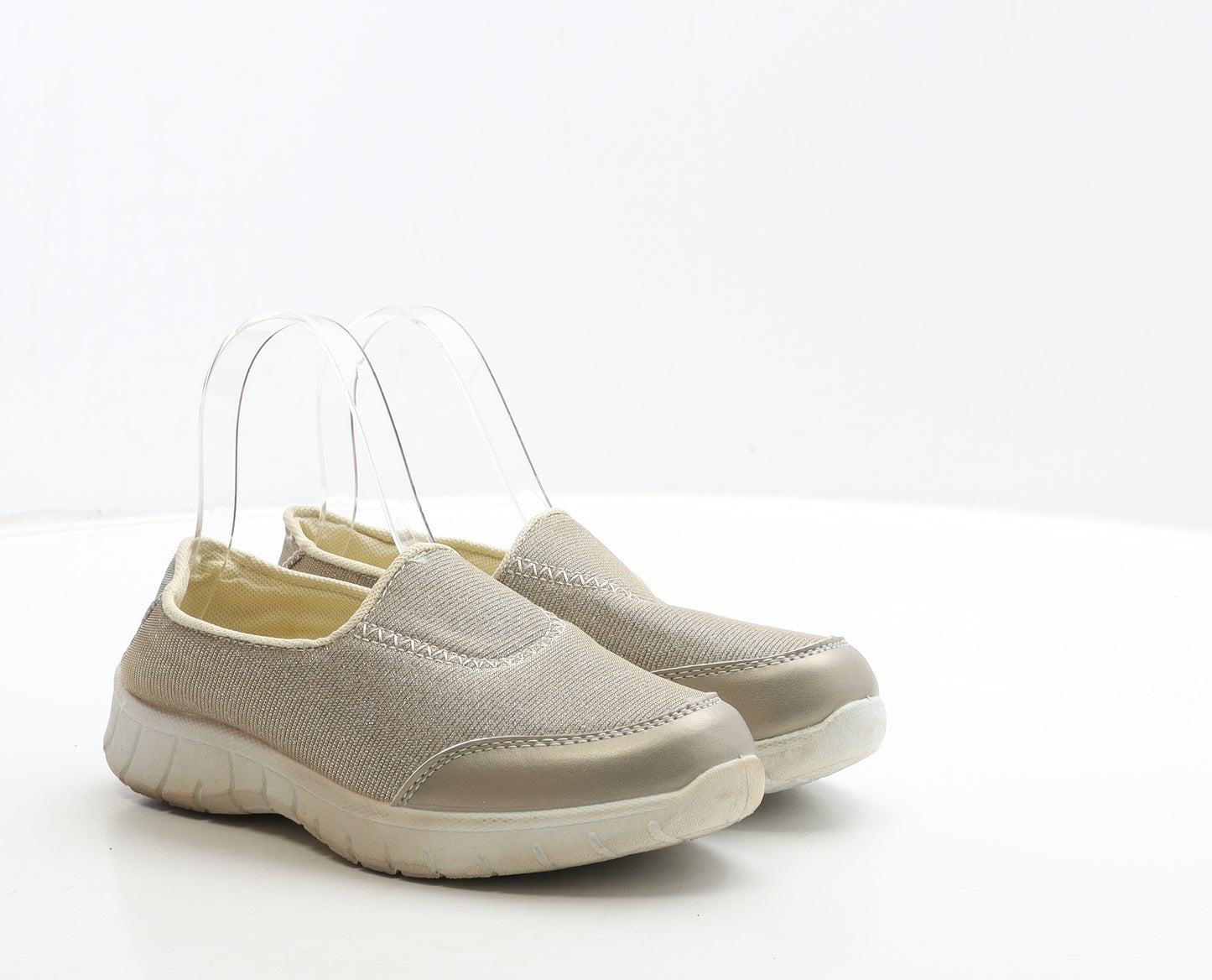 Preworn Womens Gold Polyester Trainer UK 4 37