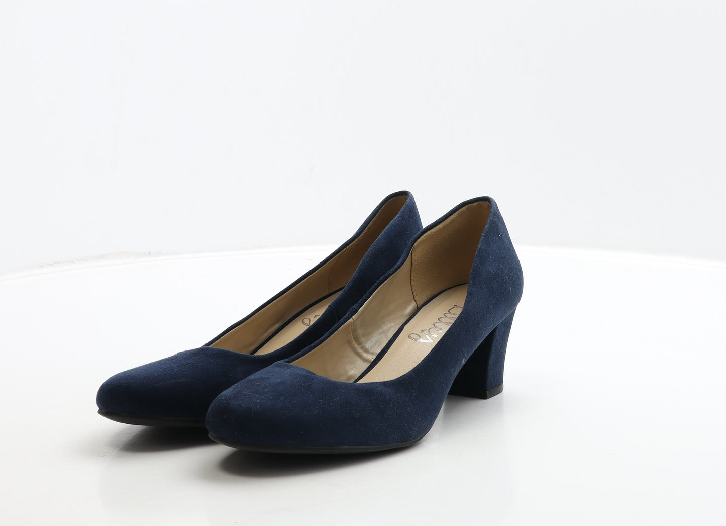 Lilley Womens Blue Suede Court Heel UK 6