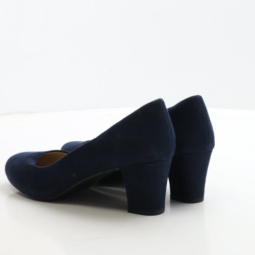 Lilley Womens Blue Suede Court Heel UK 6