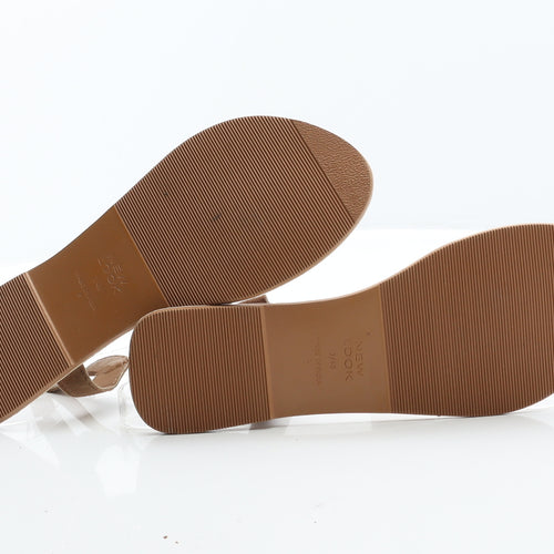 New Look Womens Brown Leather Flat UK 7 40