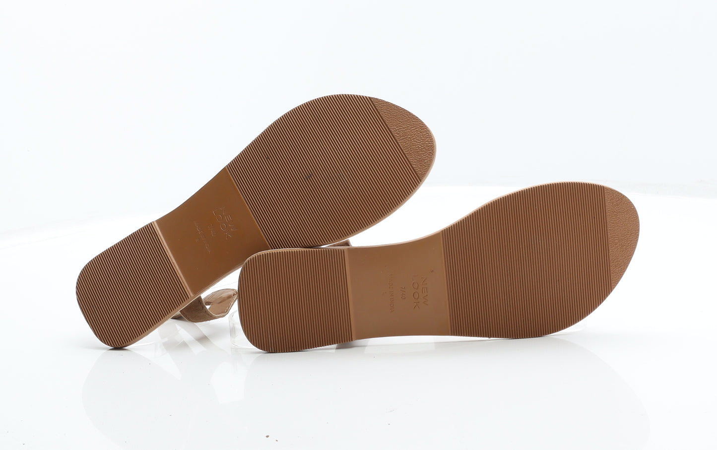 New Look Womens Brown Leather Flat UK 7 40