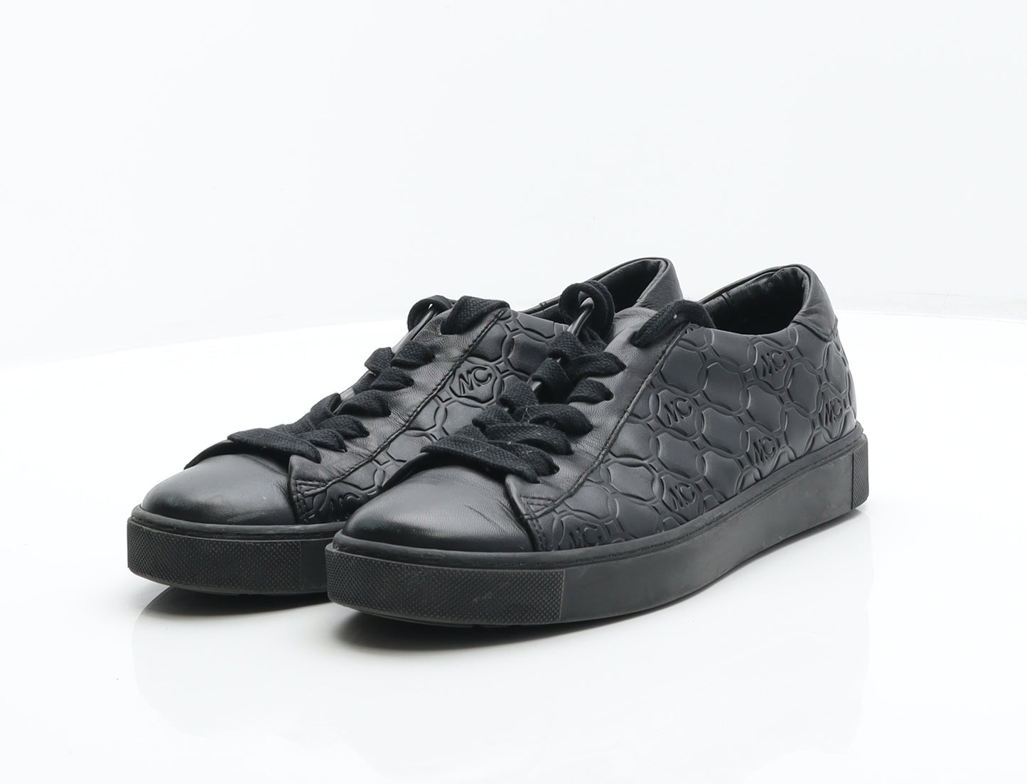 Marc Cain Womens Black Geometric Leather Trainer UK 5