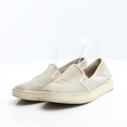 F&F Womens Gold Synthetic Loafer Flat UK 6 39