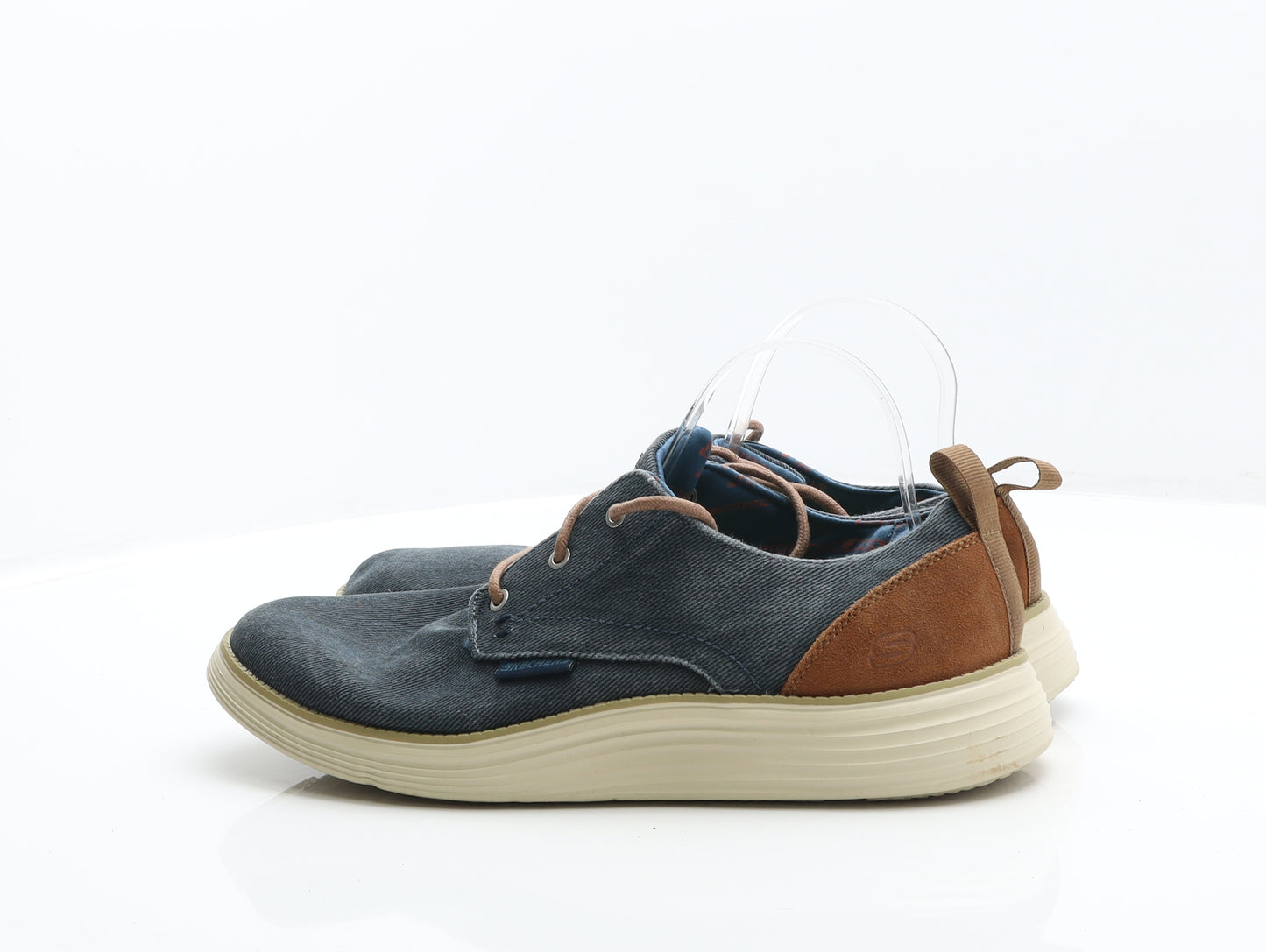 Sketchers Mens Blue Synthetic Trainer UK 9 43 - Goga Mat Arch