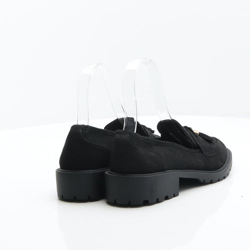 Primark Womens Black Leather Loafer Flat UK 4 37
