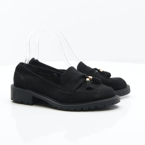 Primark Womens Black Leather Loafer Flat UK 4 37