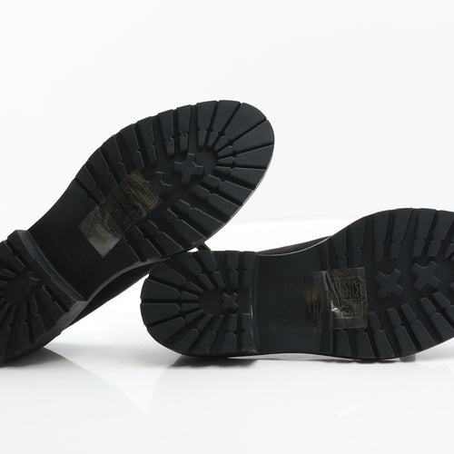 Primark Womens Black Leather Loafer Flat UK 4 37