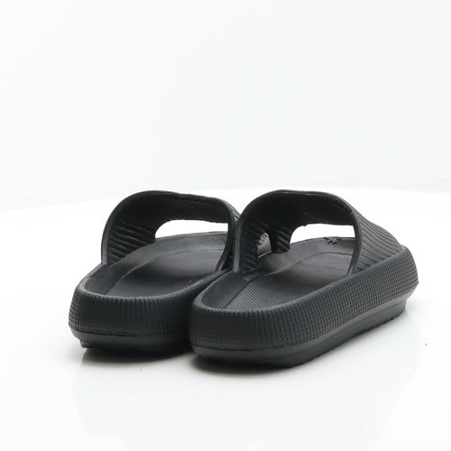 Preworn Womens Black Rubber Slider Sandal UK 2.5 34