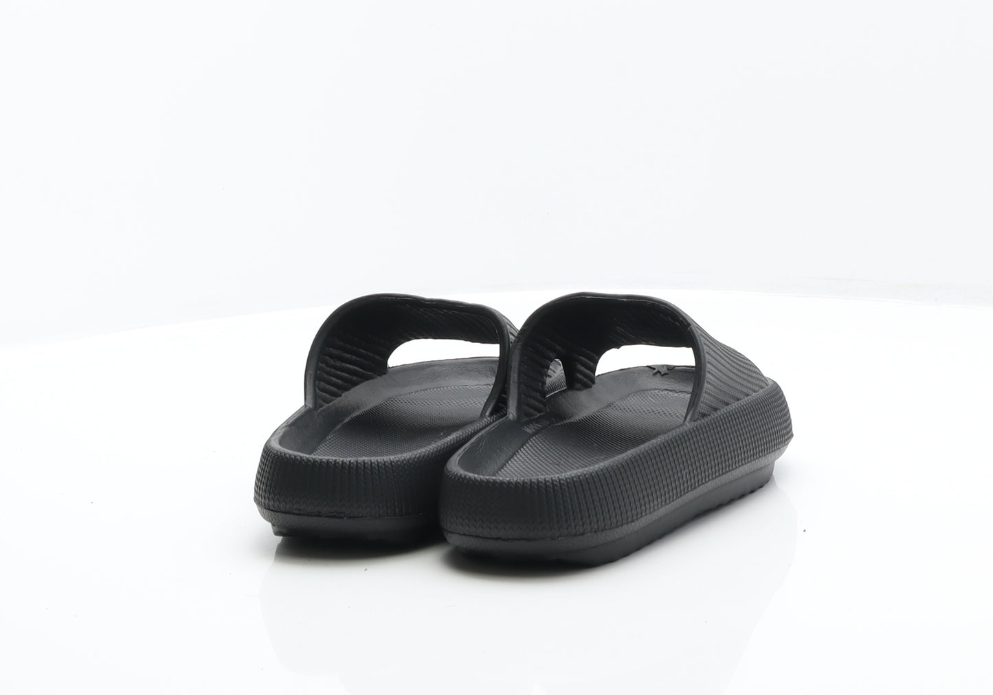 Preworn Womens Black Rubber Slider Sandal UK 2.5 34
