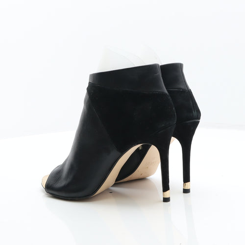 BiBA Womens Black Leather Bootie Boot UK 6 39