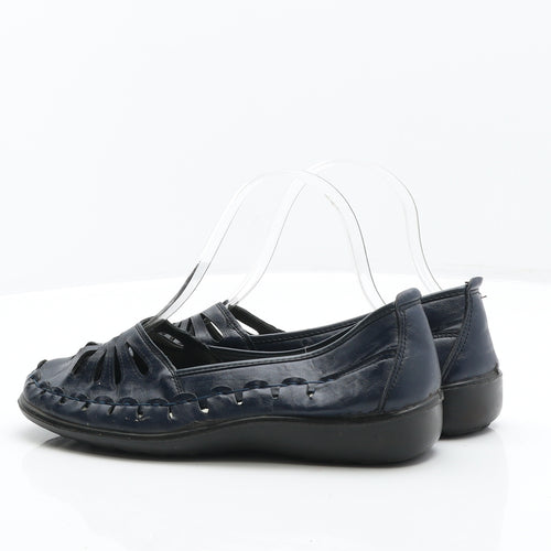 Preworn Womens Blue Leather Loafer Flat UK 5