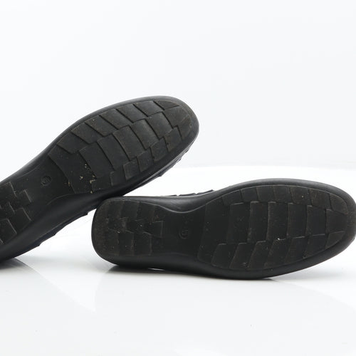 Preworn Womens Blue Leather Loafer Flat UK 5