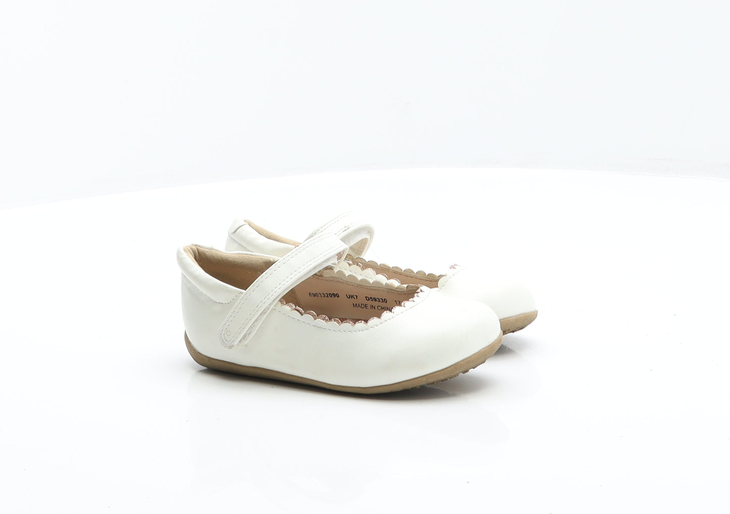 NEXT Girls White Leather Mary Jane Flat UK 7