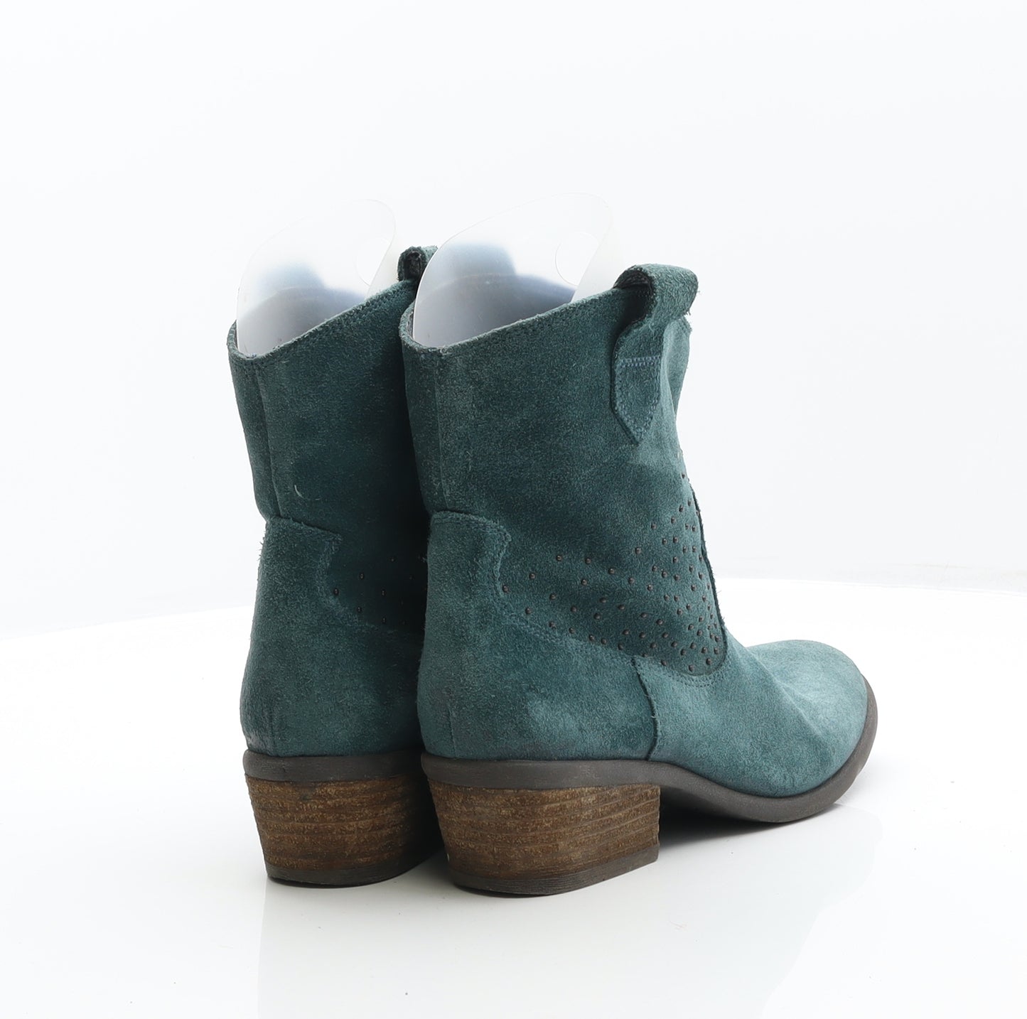 Clarks Womens Blue Leather Cowboy Boot UK 3.5