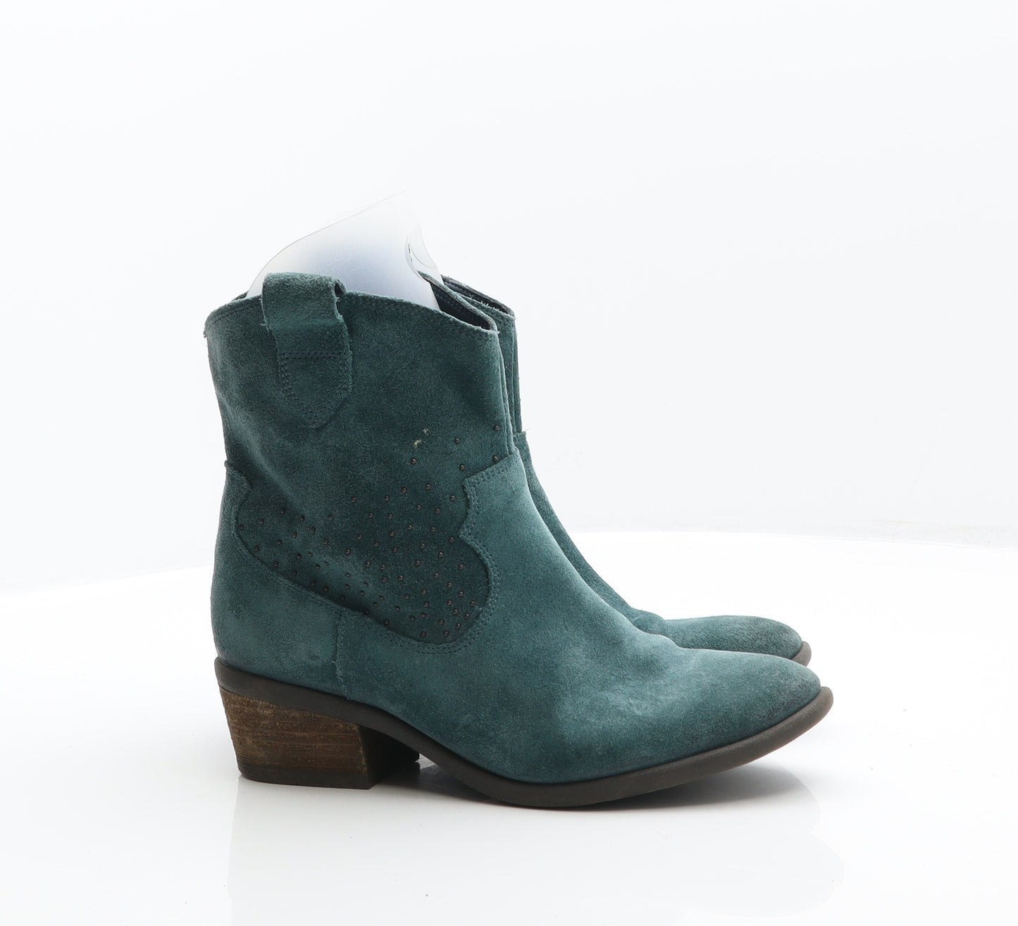 Clarks Womens Blue Leather Cowboy Boot UK 3.5