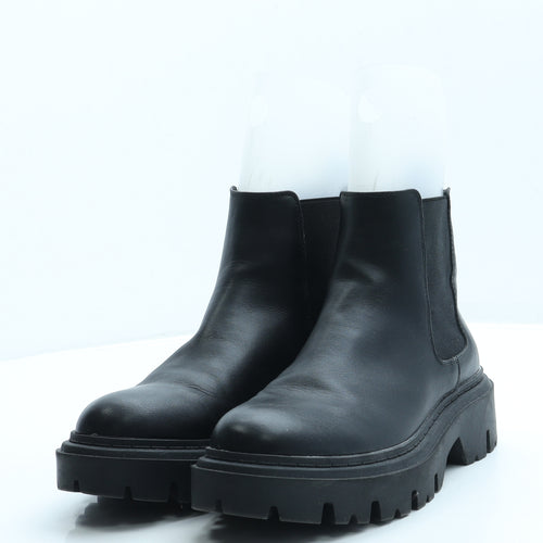 Primark Womens Black Leather Chelsea Boot UK 4 37 US 6