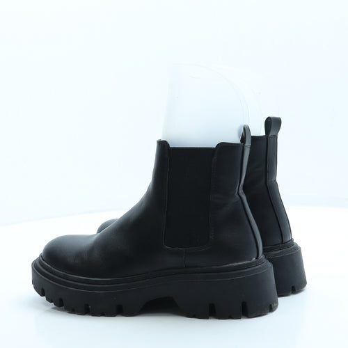 Primark Womens Black Leather Chelsea Boot UK 4 37 US 6