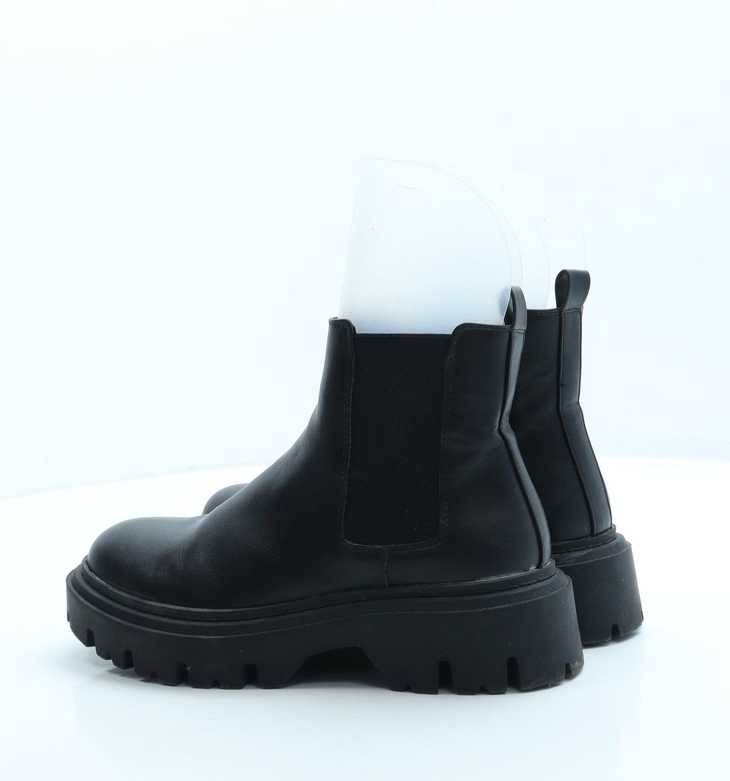 Primark Womens Black Leather Chelsea Boot UK 4 37 US 6