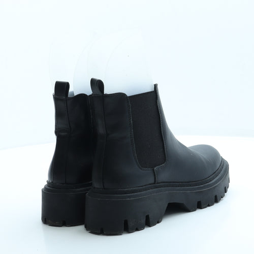 Primark Womens Black Leather Chelsea Boot UK 4 37 US 6