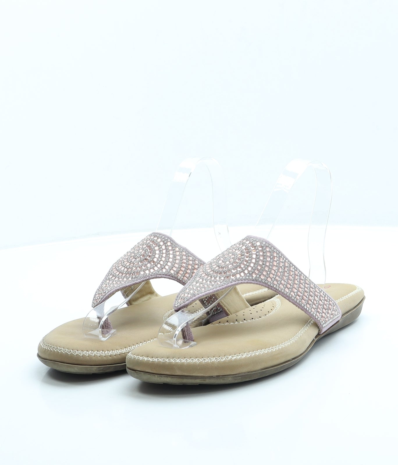Heavenly Feet Womens Pink Polyester Thong Sandal UK 6 39