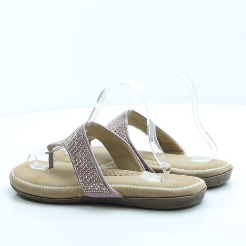 Heavenly Feet Womens Pink Polyester Thong Sandal UK 6 39