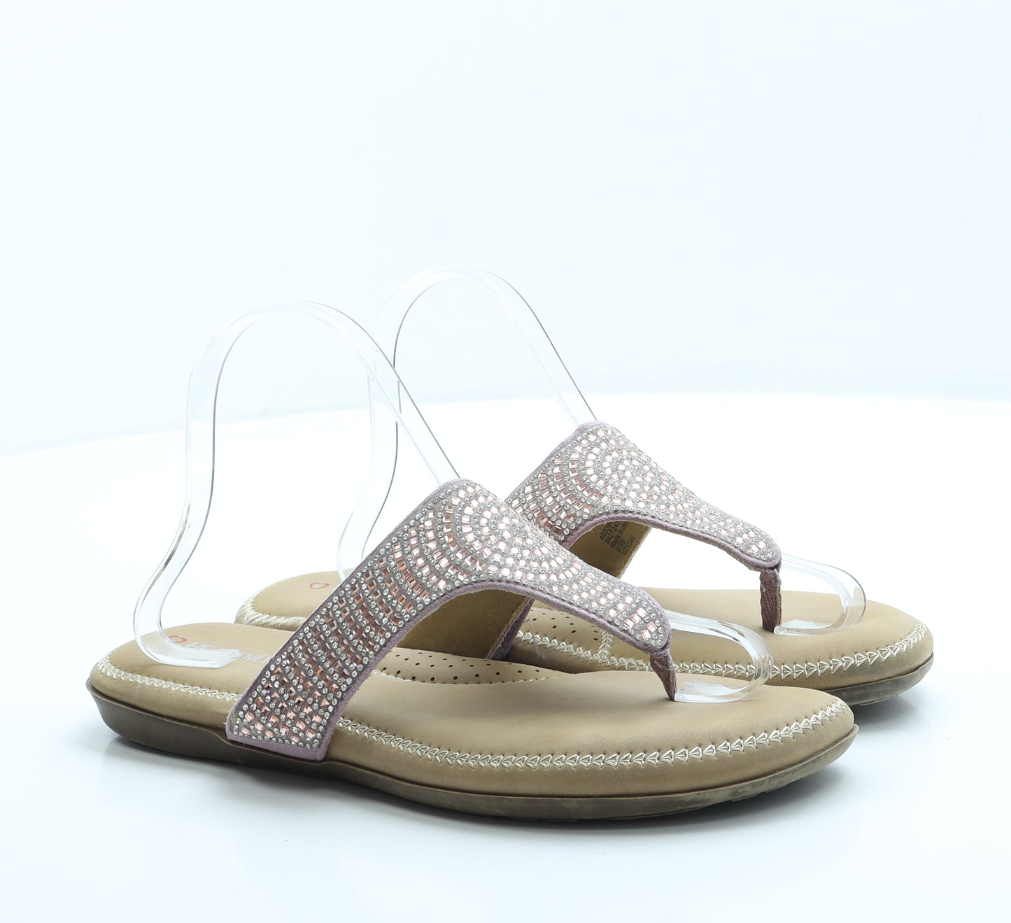 Heavenly Feet Womens Pink Polyester Thong Sandal UK 6 39