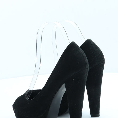Peacocks Womens Black Suede Platform Heel UK 4 37