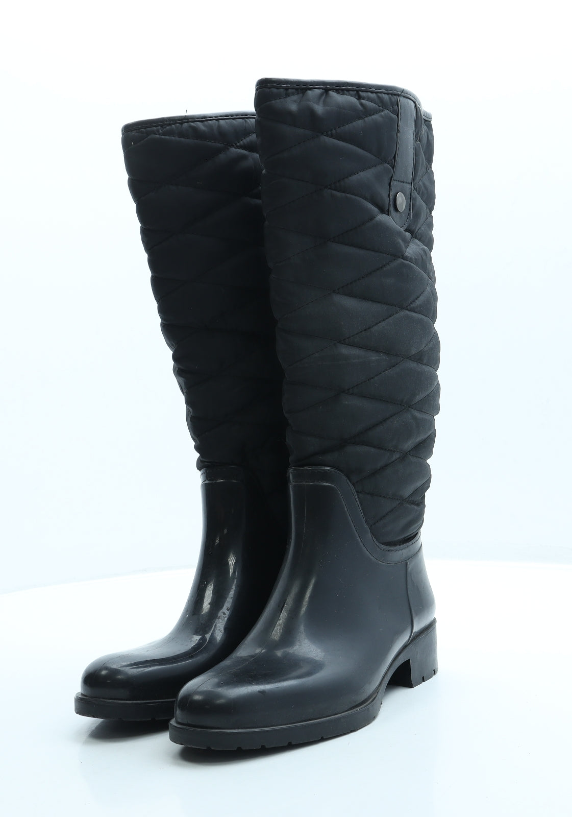 Preworn Womens Black Polyester Wellies Boot UK 5 38