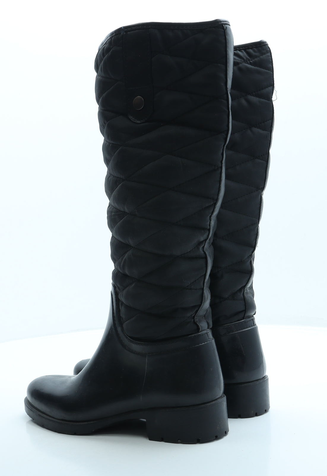 Preworn Womens Black Polyester Wellies Boot UK 5 38