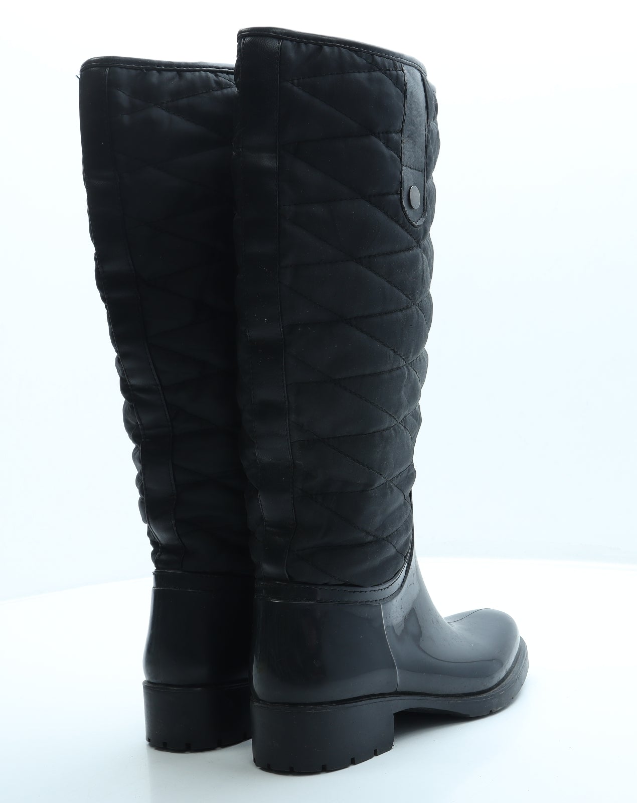 Preworn Womens Black Polyester Wellies Boot UK 5 38