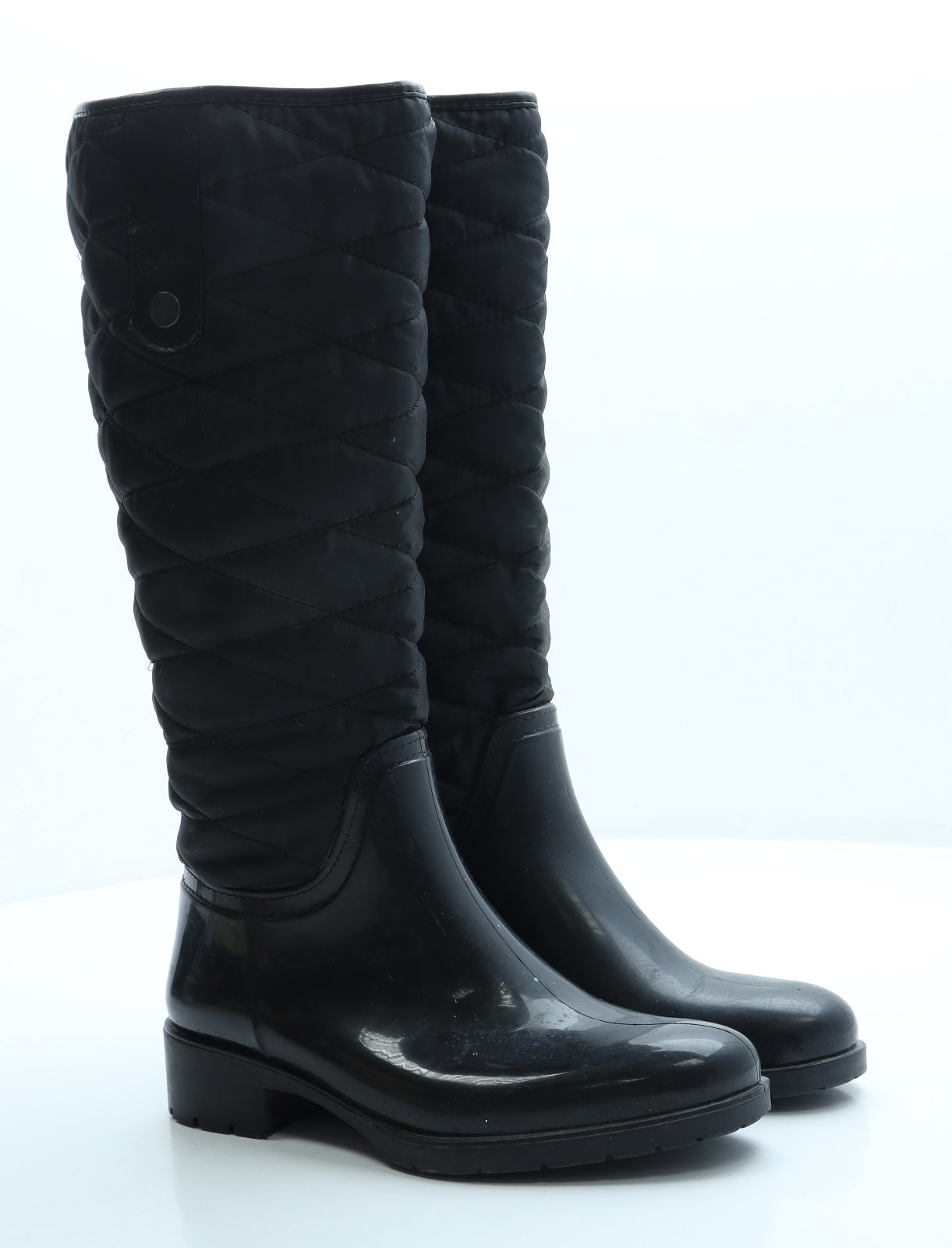Preworn Womens Black Polyester Wellies Boot UK 5 38