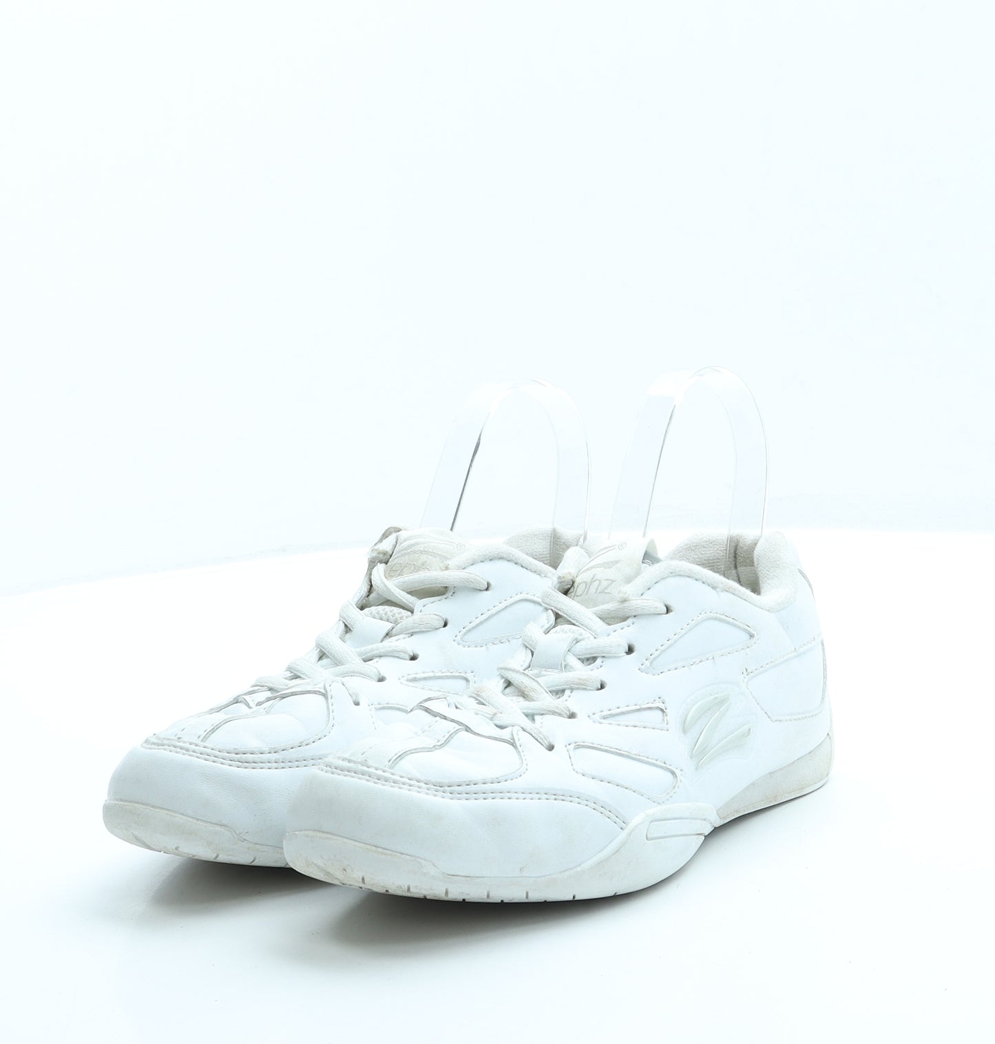 Zephz Girls White Leather Trainer UK 2.5 35