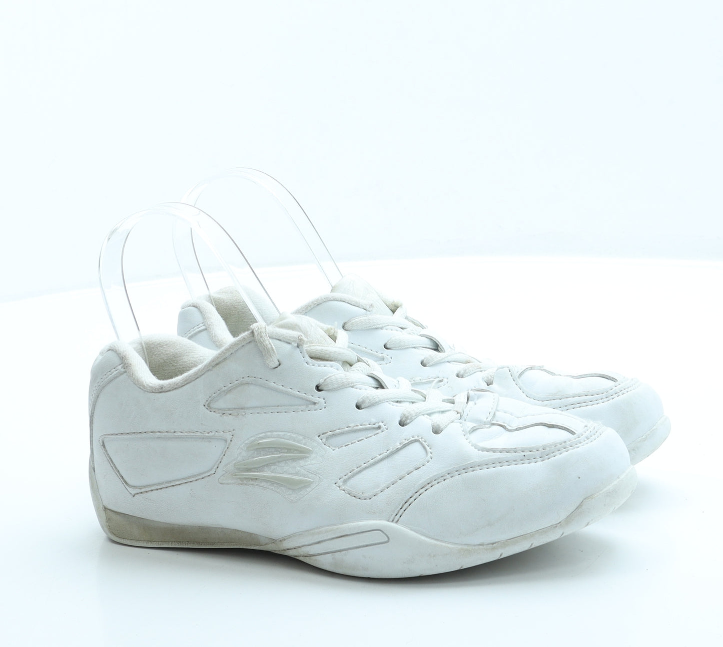 Zephz Girls White Leather Trainer UK 2.5 35