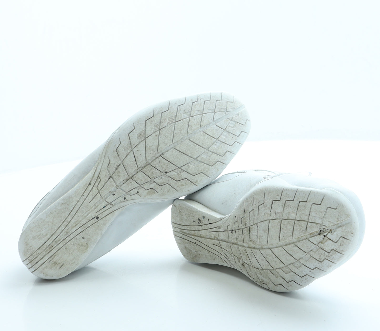 Zephz Girls White Leather Trainer UK 2.5 35