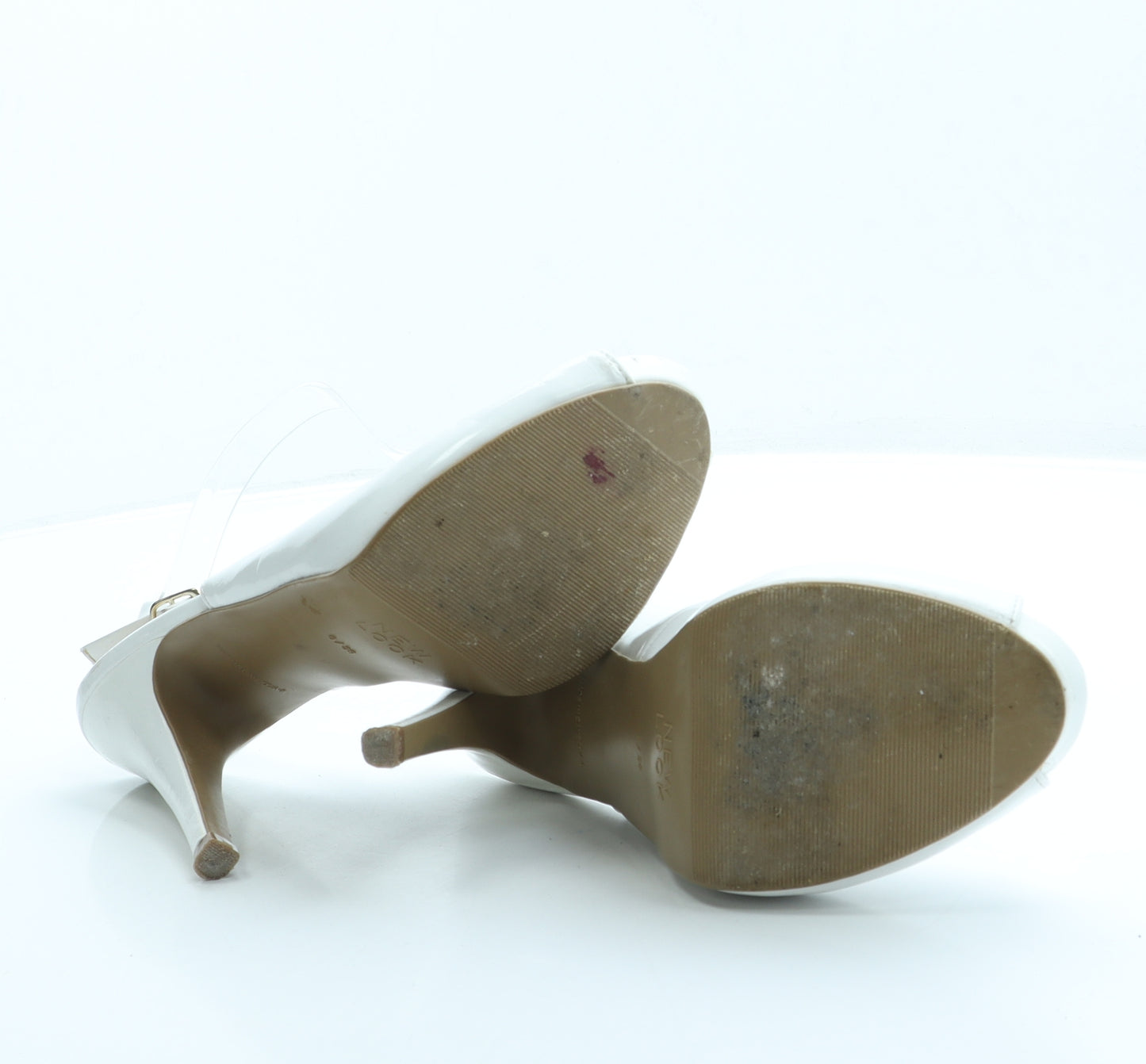 New Look Womens White Leather Slingback Heel UK 6 39