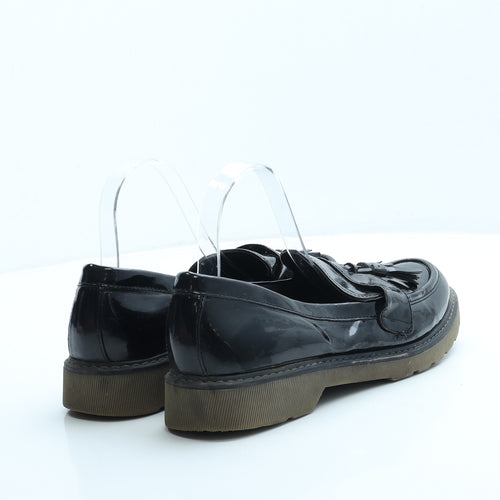 Preworn Womens Black Patent Leather Loafer Flat UK 8 41