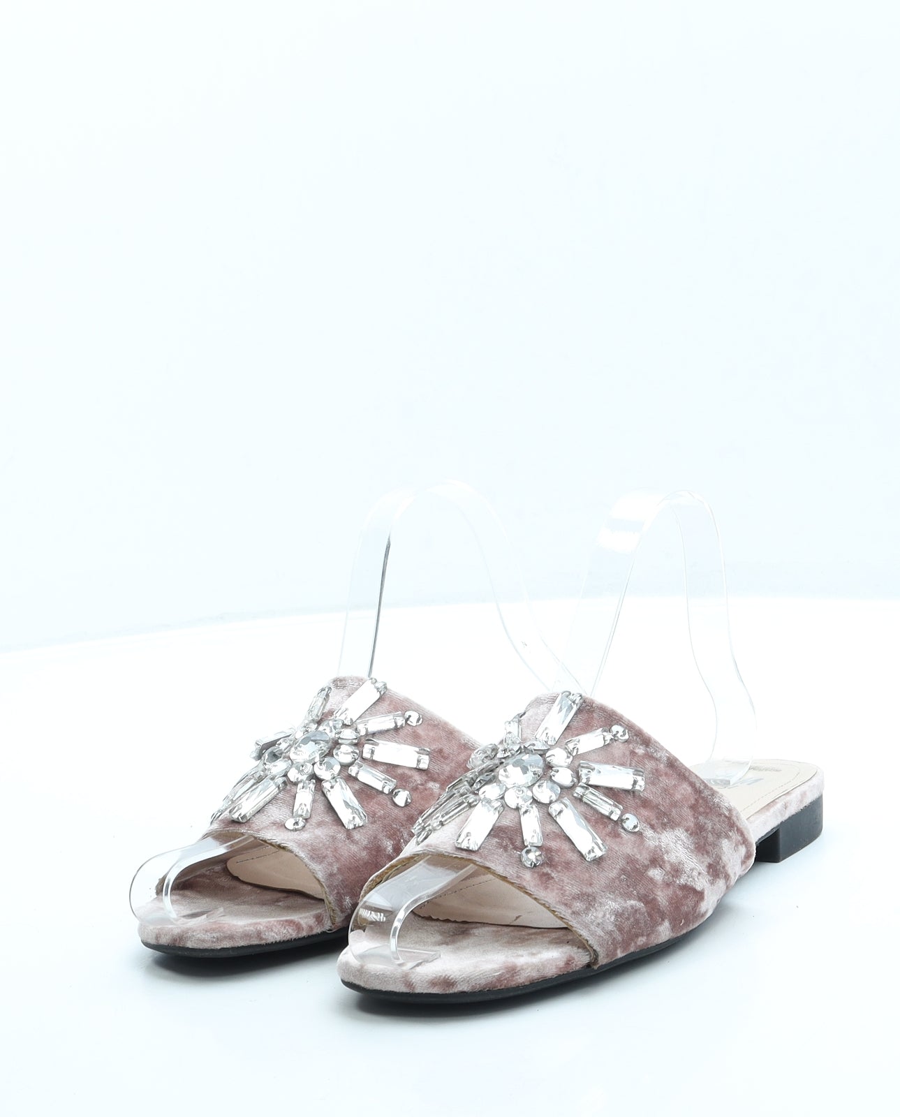 H&M Womens Pink Polyester Slip On Flat UK 4 37