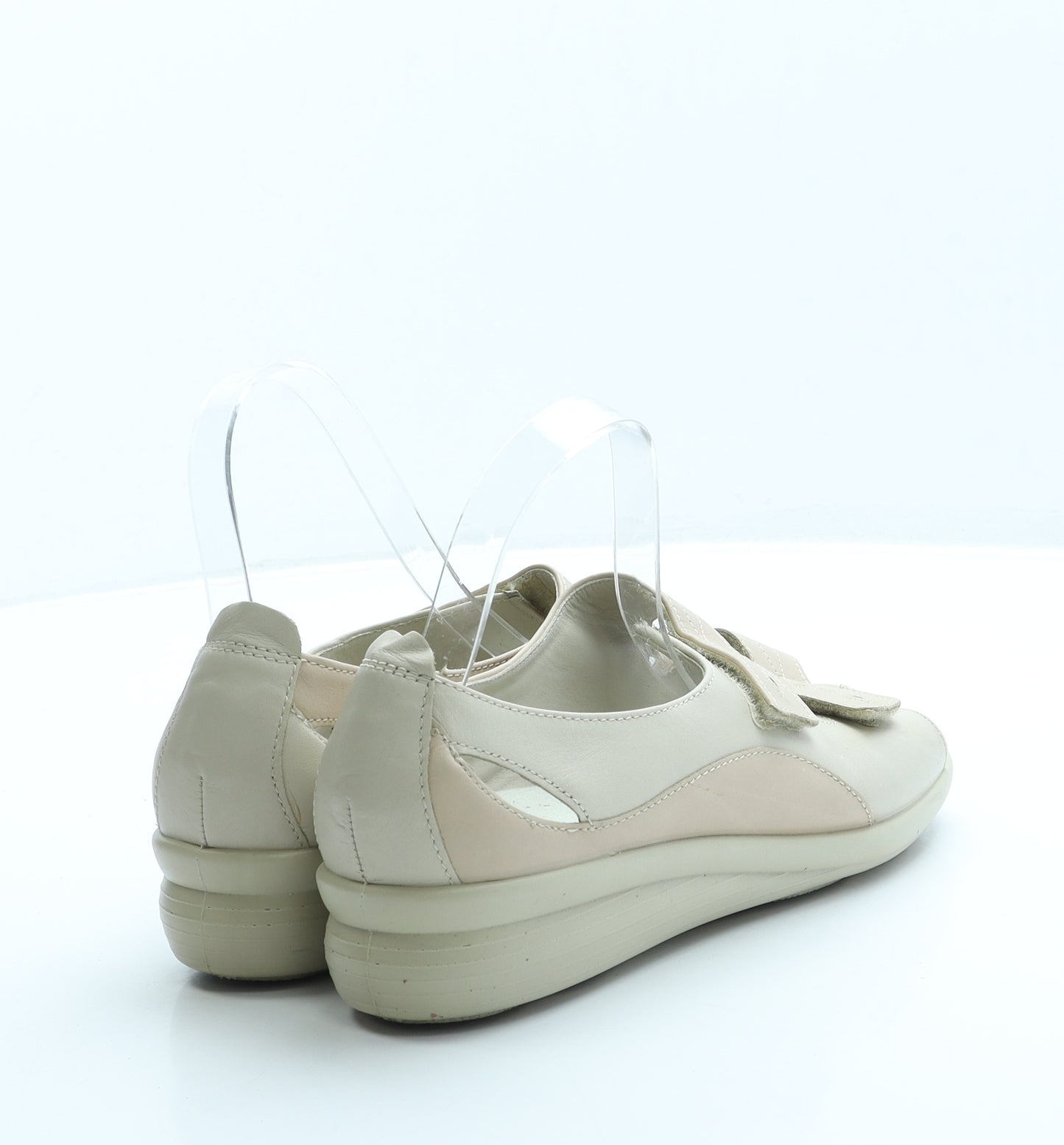 Hotter Womens Beige Leather Slip On Sandal UK 7