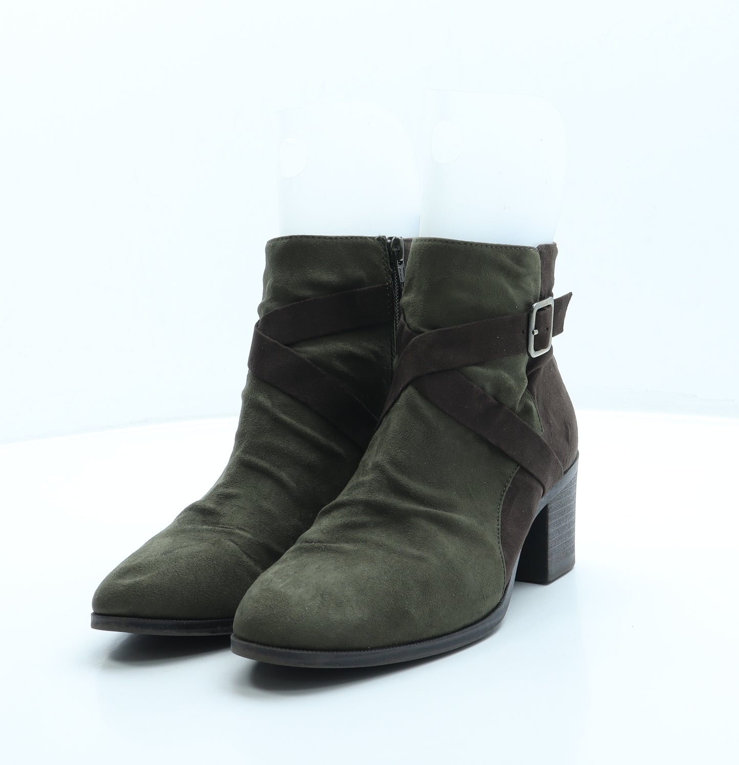 TU Womens Green Suede Bootie Boot UK 6
