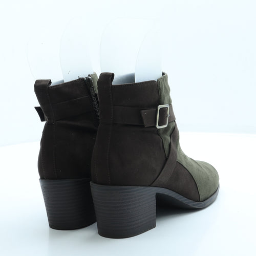 TU Womens Green Suede Bootie Boot UK 6