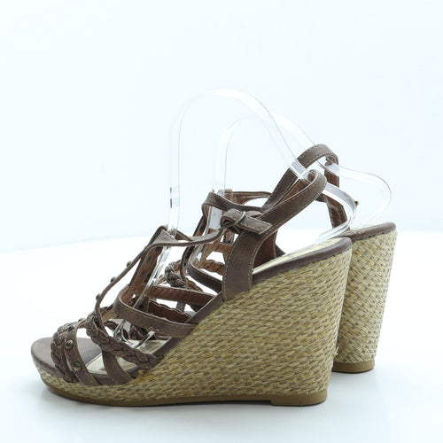 George Womens Brown Leather Slingback Heel UK 6.5 40