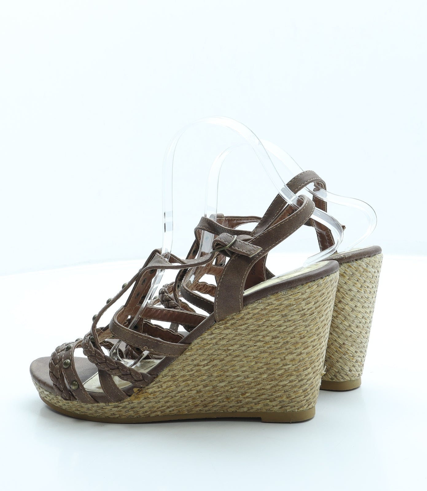 George Womens Brown Leather Slingback Heel UK 6.5 40