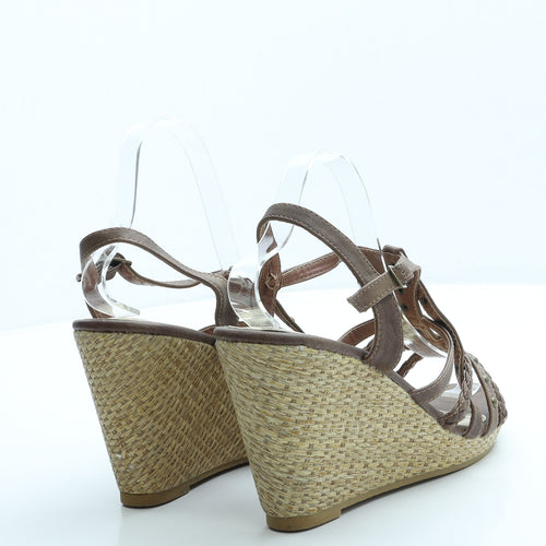 George Womens Brown Leather Slingback Heel UK 6.5 40