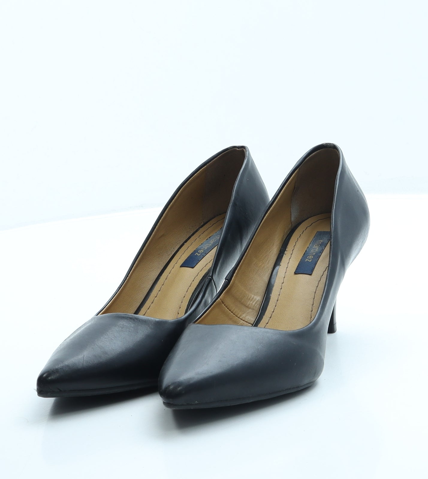 Martinez Womens Black Leather Court Heel UK 4 37 US 6