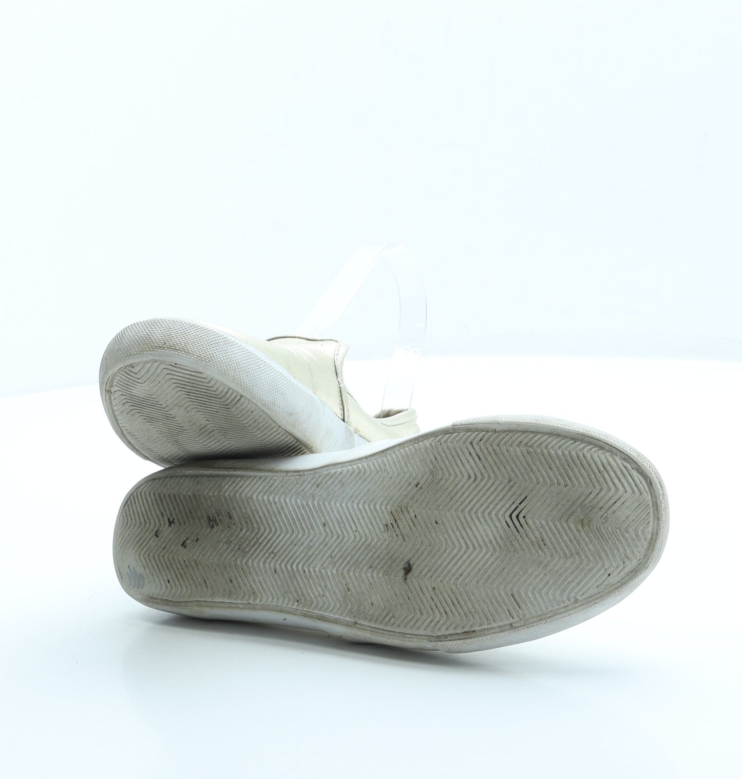 H&M Womens Gold Leather Slip On Flat UK 4 37